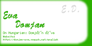 eva domjan business card